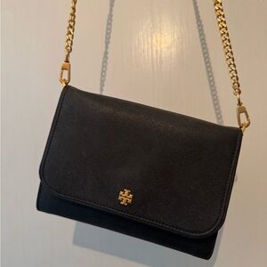 Tory Burch Black and Gold Crossbody Bag